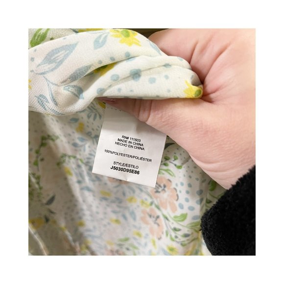 JUNE & HUDSON Sheer Floral Kimono Ruffle Tie Waist Women's Size M - Picture 12 of 15